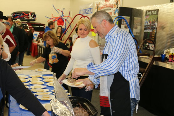 The Major serving up some of his famous smoked meat 