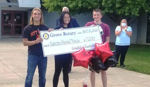 Rotary awards 3 scholarships to Grove Seniors