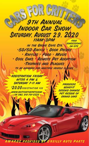 August 29, 2020 Second Chance Pet Rescue "Cars for Critters" Indoor Car Show Benefit