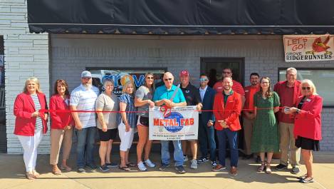 Ribbon Cutting Metal Fab Trophy & Screenprinting